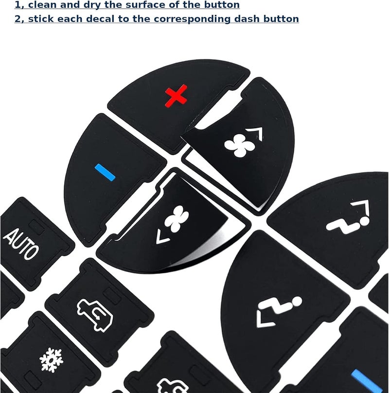 AtticZone AC Dash Button Repair Kit Stickers Decals Compatible with GM GMC Yukon Acadia Sierra, Chevrolet Silverado Tahoe Suburban 2006-2014, 2Pcs (AC31 x2) - Image 5